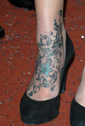 CELEBRITY ANKLE TATTOOS PICTURES PICS IMAGES PHOTOS OF ANKLE TATTOOS