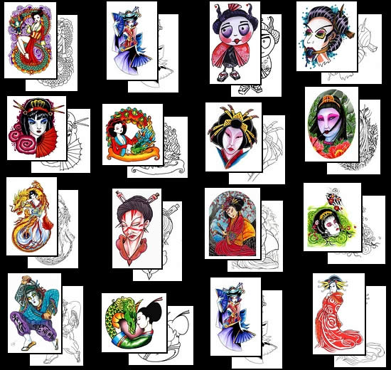 Lots of great Geisha Tattoo design ideas are available to buy at Tattoo 