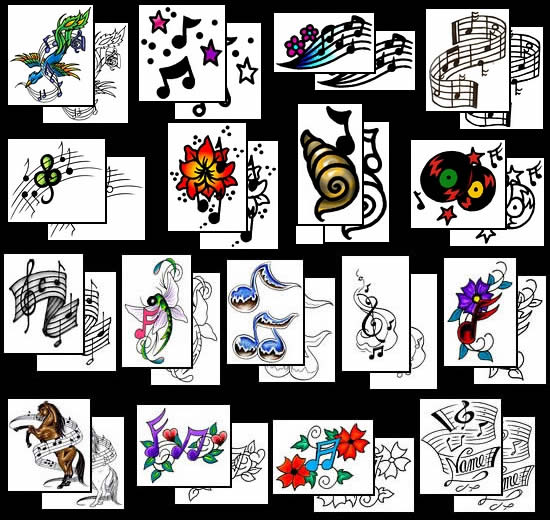 Choose your own Musical Notes Tattoo design at Tattoo Johnny