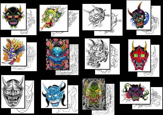 Mask tattoo designs by