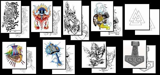 Viking tattoo design ideas. Size:550x260