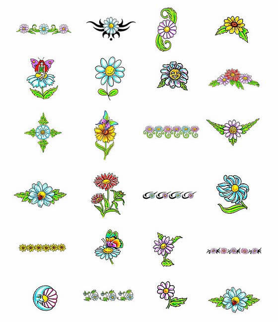 Daisy Tattoo: This design symbolizes innocence. Flower tattoo designs