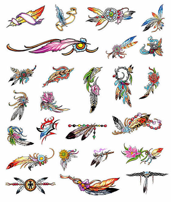 Feather tattoo designs from Tattoo-Art.com