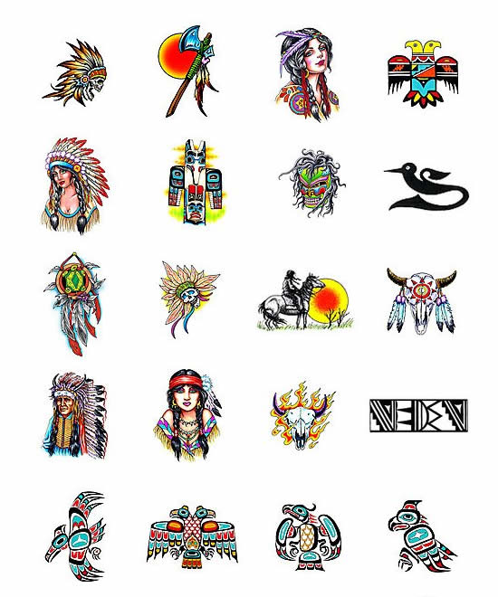 Indian tattoos. Native American tattoos