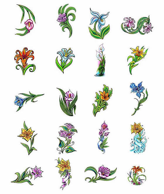 Choose your own lilly tattoo design from Tattoo-Art.com.