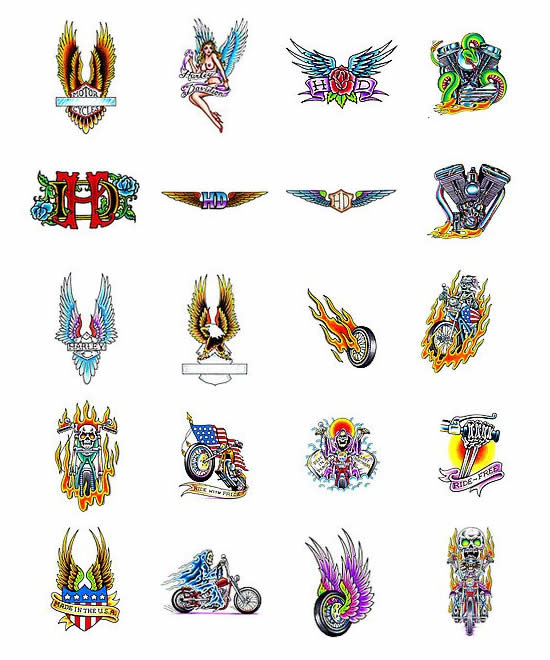 Pick out your Harley Davidson Motorcycle Tattoo design from many ideas at 