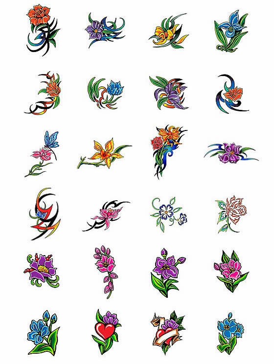 flower patterns for tattoos. Choose your own flower tattoo