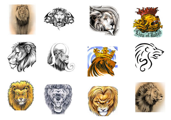 lion tattoo design. Lion head tattoo on shoulder.