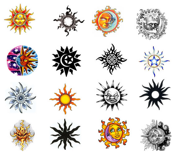 All these are inscribed in celestial moon sun tattoo designs