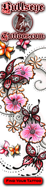 Butterfly tattoo designs from Bullseye Tattoos