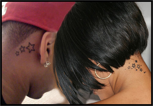 star tattoos for boys. Rihanna Star Tattoo Ear