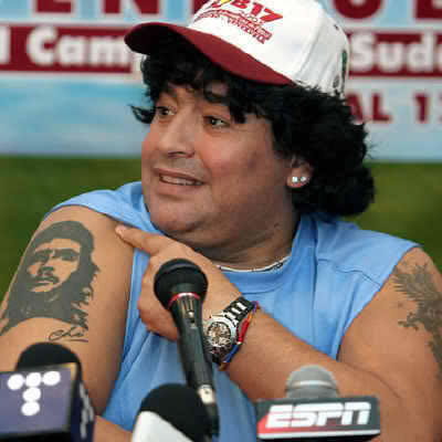 Diego Maradona arm tattoos