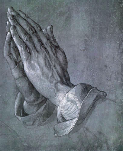 Other'Hands' appear with prayer text or holy scripts or with wounds of the