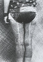 Dayak woman's thigh tattoos