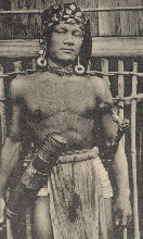 Bakatan warrior photographed near the Rejang River