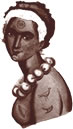 Hawiian Queen with tattooed breast 1880's