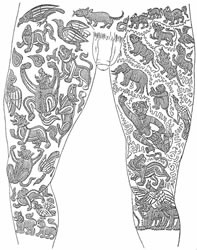 Magical trouser tattoos from Laos, 19th century.