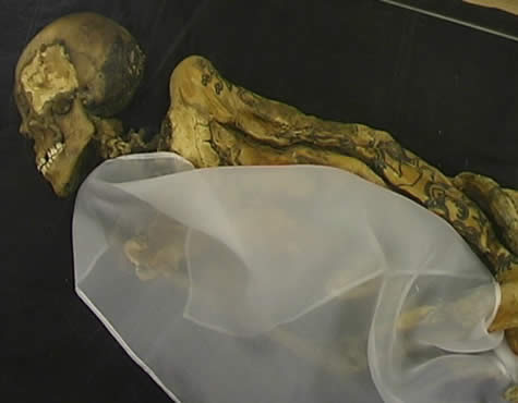 A mummy that was found in 1993 in a kurgan 