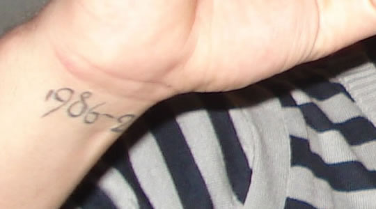 Close up of Shia LaBeouf's tattoo