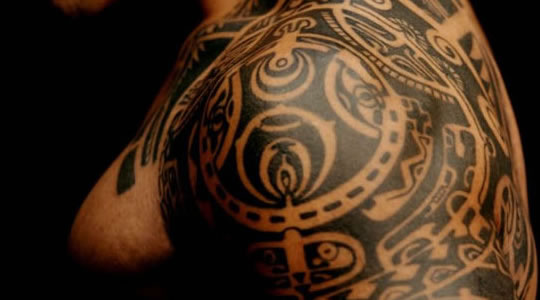 Close up of The Rock's tattoos