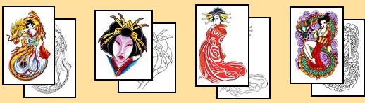 Geisha girls as tattoo designs for girls