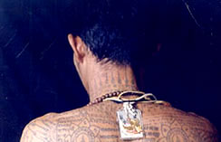 Monk's back and shoulders