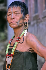 A Laju Naga women living in Arunachal Pradesh, India