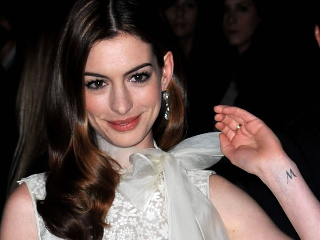 Anne Hathaway wrist tattoo