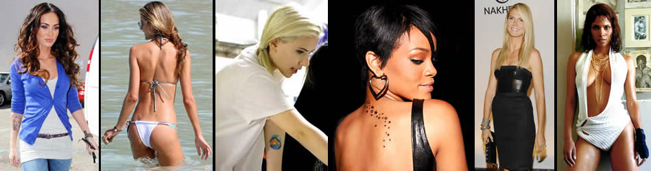 Some of the tattooed celebrities on the AskMen.com's 2009 list of the 99 most desirable women in the world